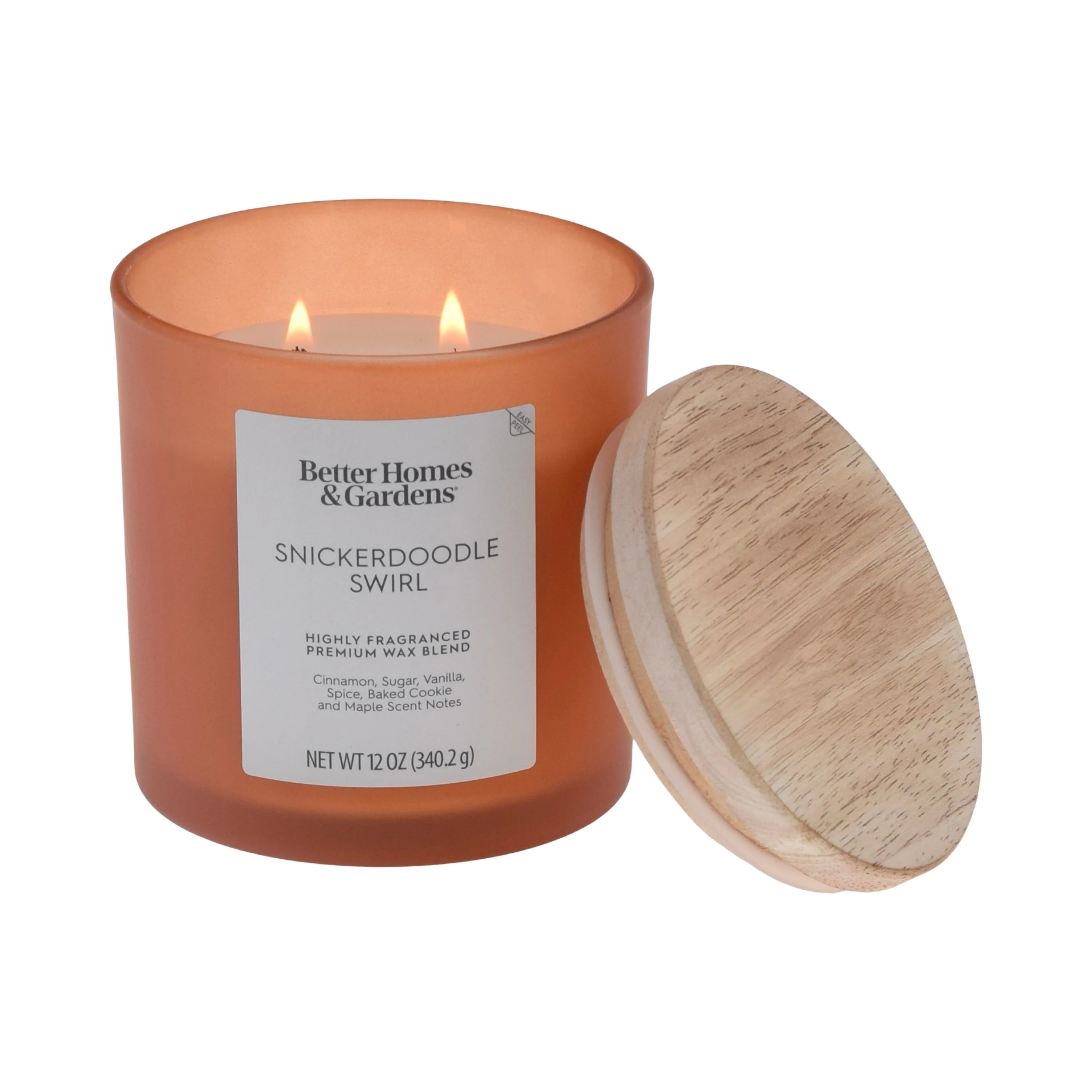Better Homes and Gardens Snickerdoodle Swirl Scented 2-Wick Frosted Jar Candle 12oz. | Walmart (US)