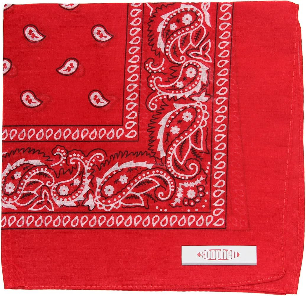 Soophen One Dozen Cowboy Bandanas 100% Cotton 22 x 22 inch | Amazon (US)