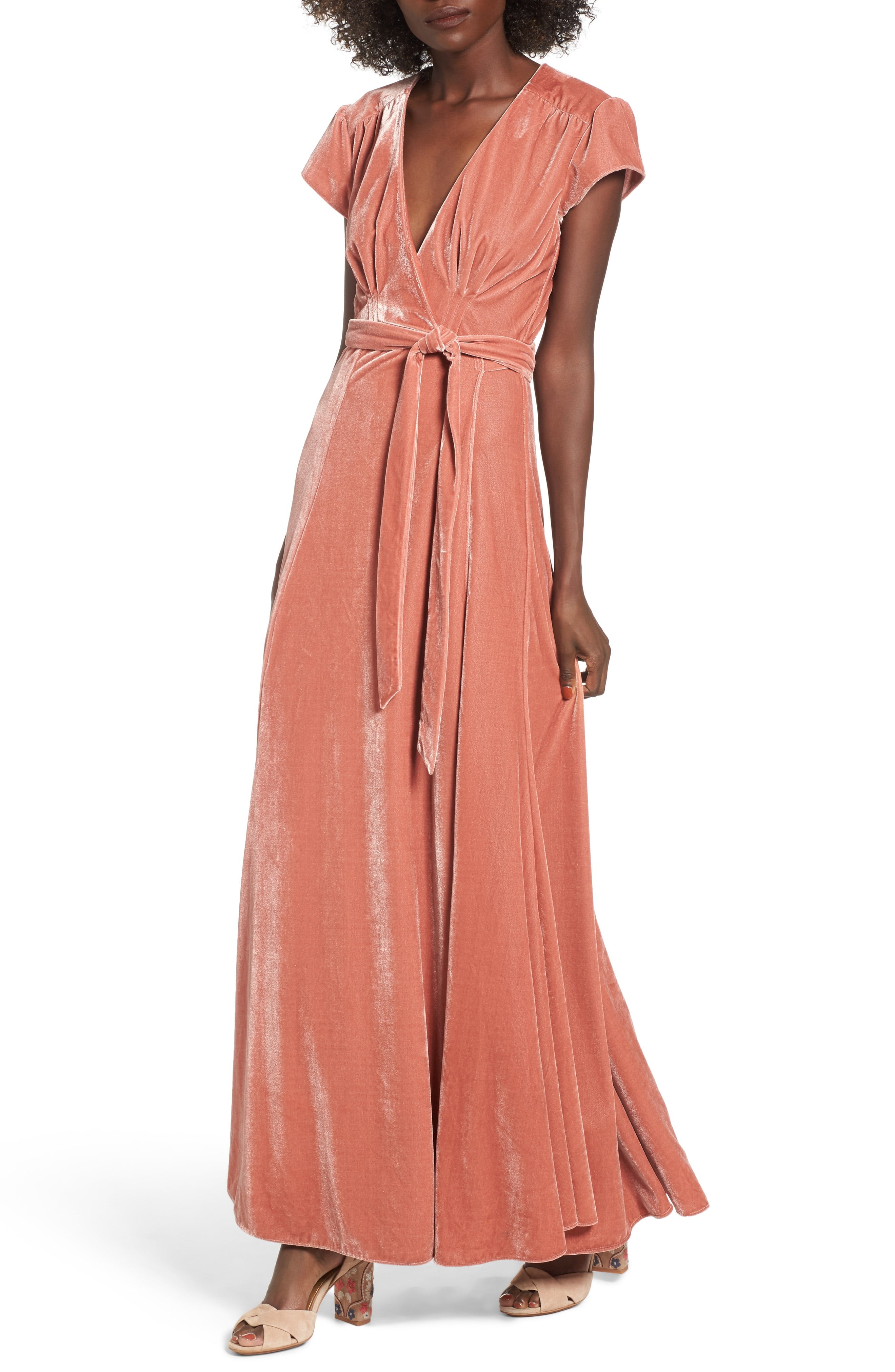 Sid Velvet Wrap Maxi Dress | Nordstrom