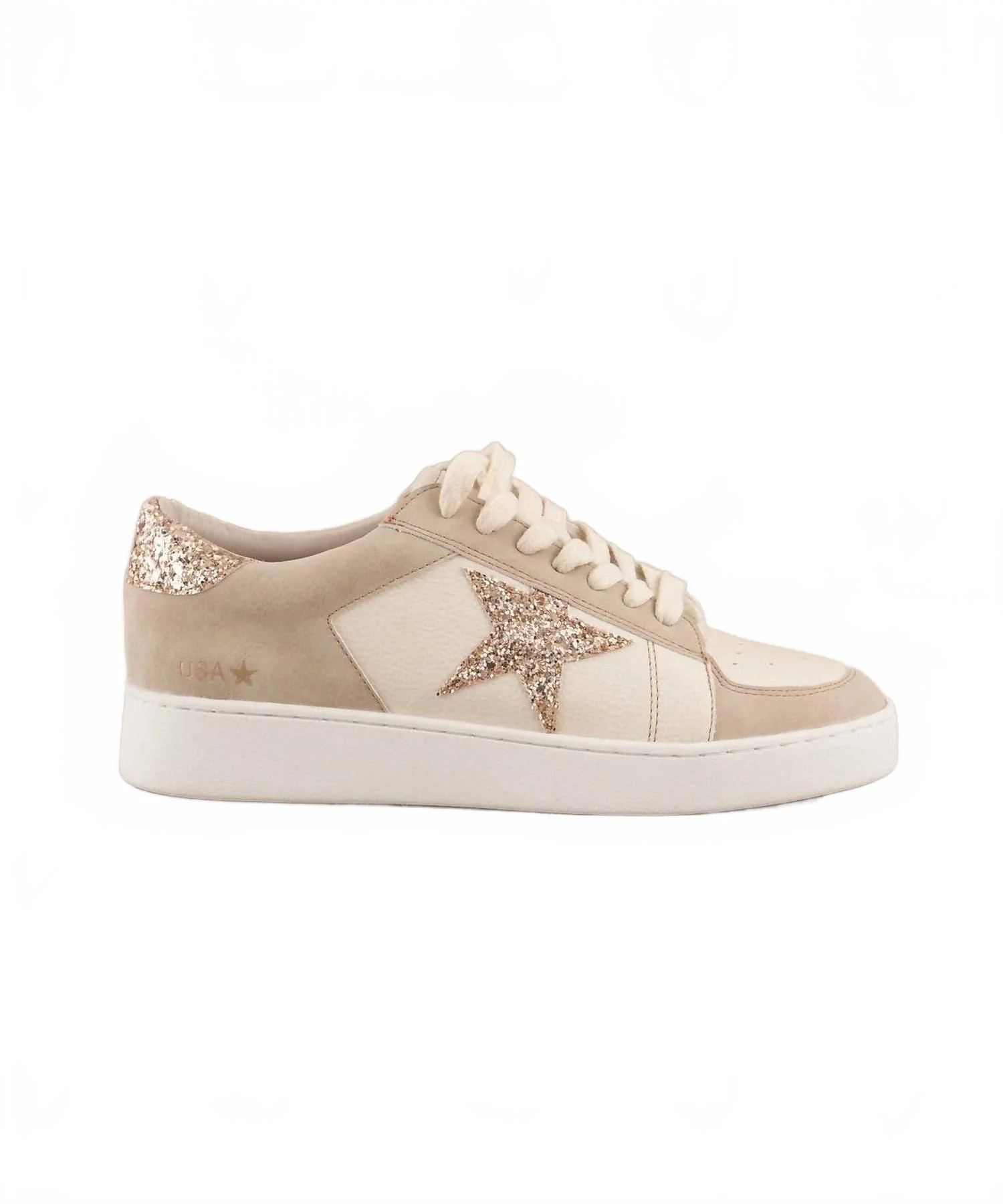 Women's Liberty Glitter Star Sneaker In Beige | Shop Simon