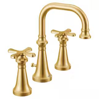 MOEN Colinet Traditional 8 in. Widespread Double Handle Bathroom Faucet in Brushed Gold (Valve No... | The Home Depot