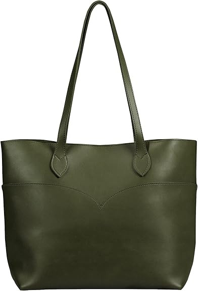 Tote Bag For Women Vegan Leather Simple Vintage Shoulder Retro Handbag Classic A4 Purse | Amazon (US)