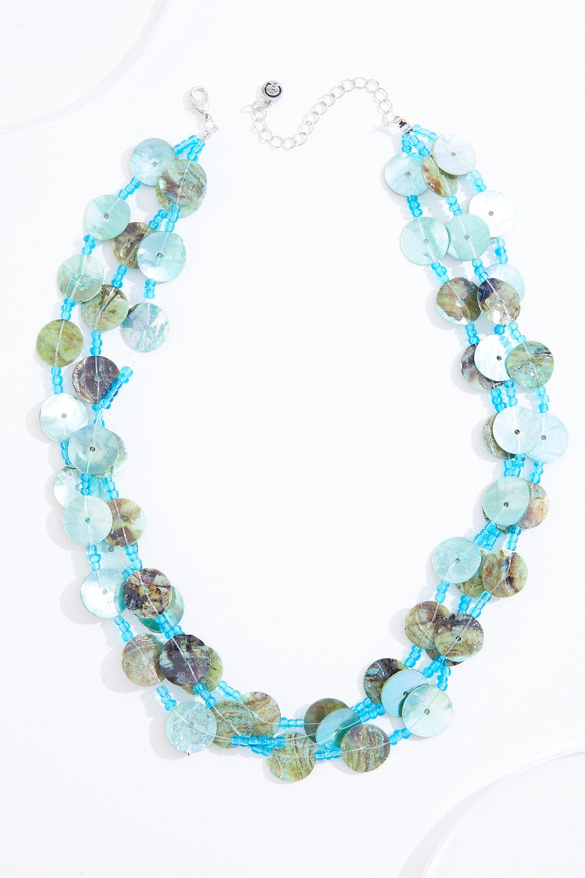 Blue Shell Beaded Necklace | Cato Fashions