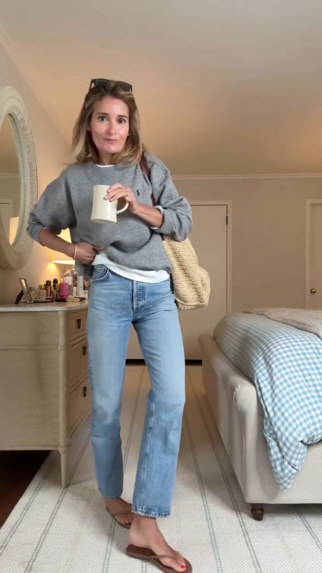 t-shirt, crewneck and jeans ☕ 

💫 This crewneck is such a good find — the prettiest color and that slightly oversized fit that makes it feel effortlessly cool. It’s the kind of sweater you’ll wear on repeat, layered or on its own. 💥 jeans are a year-round staples with that lived-in vintage vibe — high rise, straight leg, so flattering and leg-lengthening.


Sweatshirt: Wearing a size small, White tee: size up 1 to a M, jeans: run tts in a 25, nude flip flops: run tts in a 7. 

❤️ Follow if you’re looking for easy everyday outfit inspiration! 

#ootd #outfitoftheday #outfitideas #everydaystyle #outfitinspiration

#LTKootd #LTKmorningroutine #LTKSeasonal