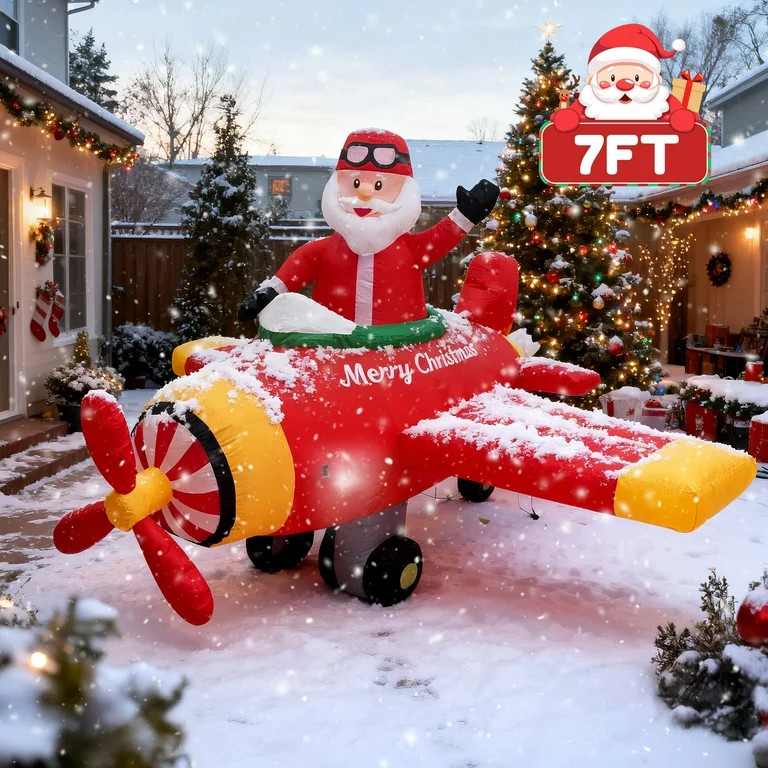 BeePrincess Helicóptero de Papá Noel Animado de 7 Pies Inflable Navideño – Papá Noel Volado... | Walmart (US)
