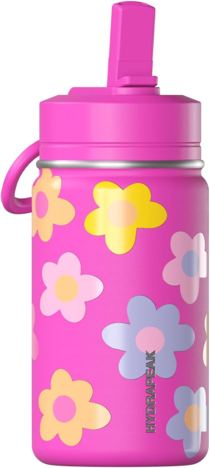 Hydrapeak Mini 14oz Fun Sticker Print Water Bottle with Straw Lid, Stainless Steel Double Wall In... | Amazon (US)