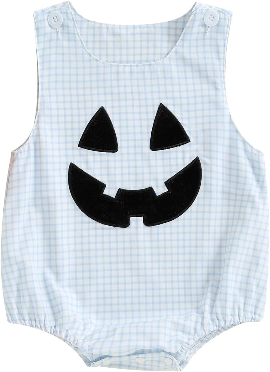 Sasaerucure Baby Boy Halloween Sleeveless Pumpkin Romper | Amazon (US)