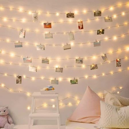 6.65FT PENTINM LED String Lights Mini Battery Powered Photo Clip Fairy Lights Twinkle Lights with Cl | Walmart (US)