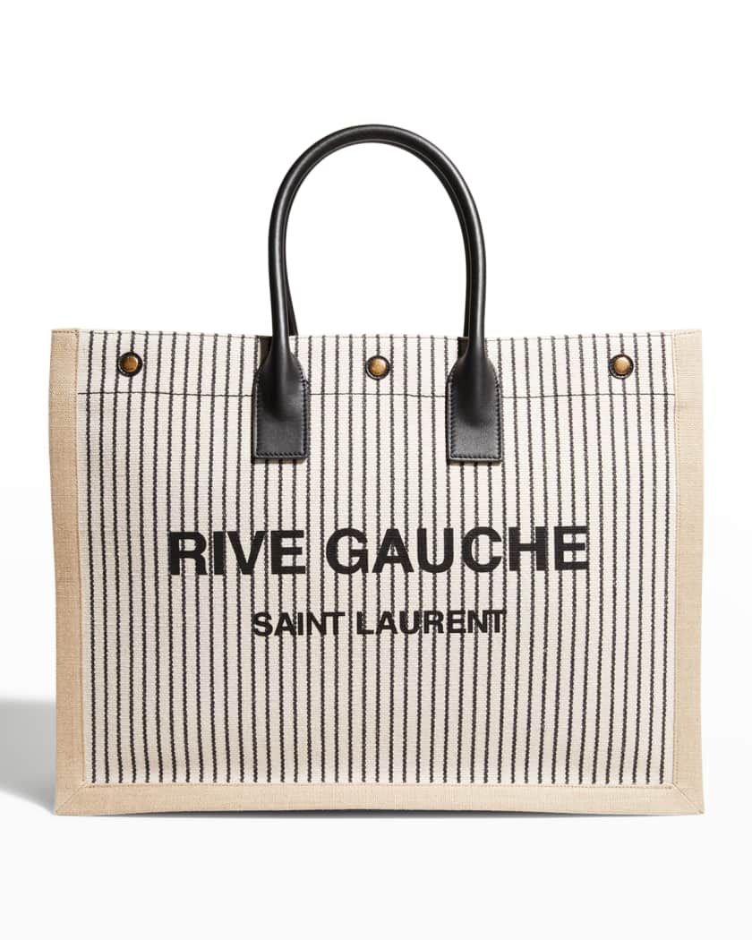 Rive Gauche Striped Canvas Tote Bag | Neiman Marcus