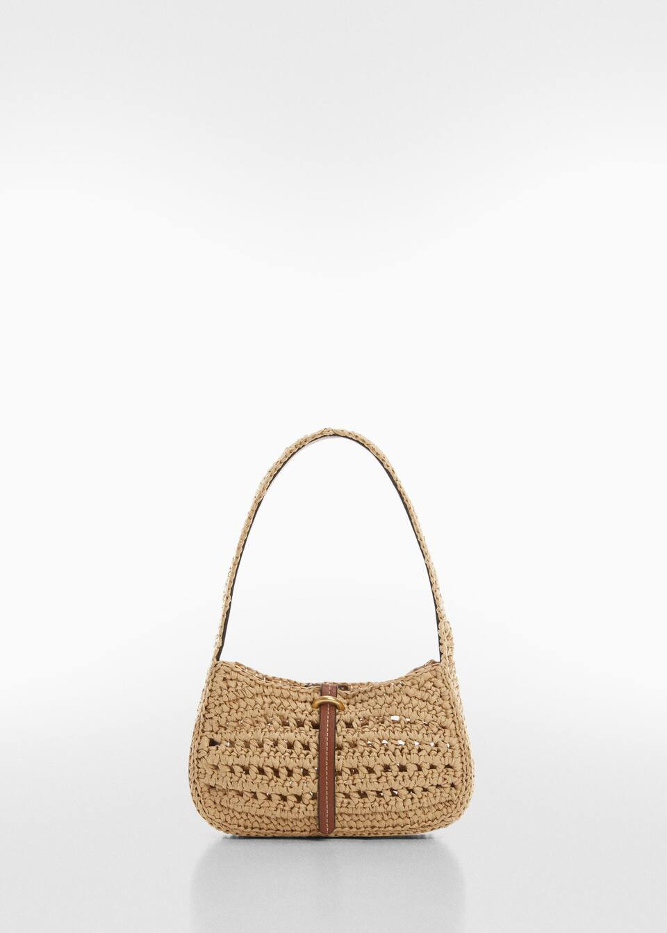 Natural fiber shoulder bag -  Women | Mango USA | MANGO (US)