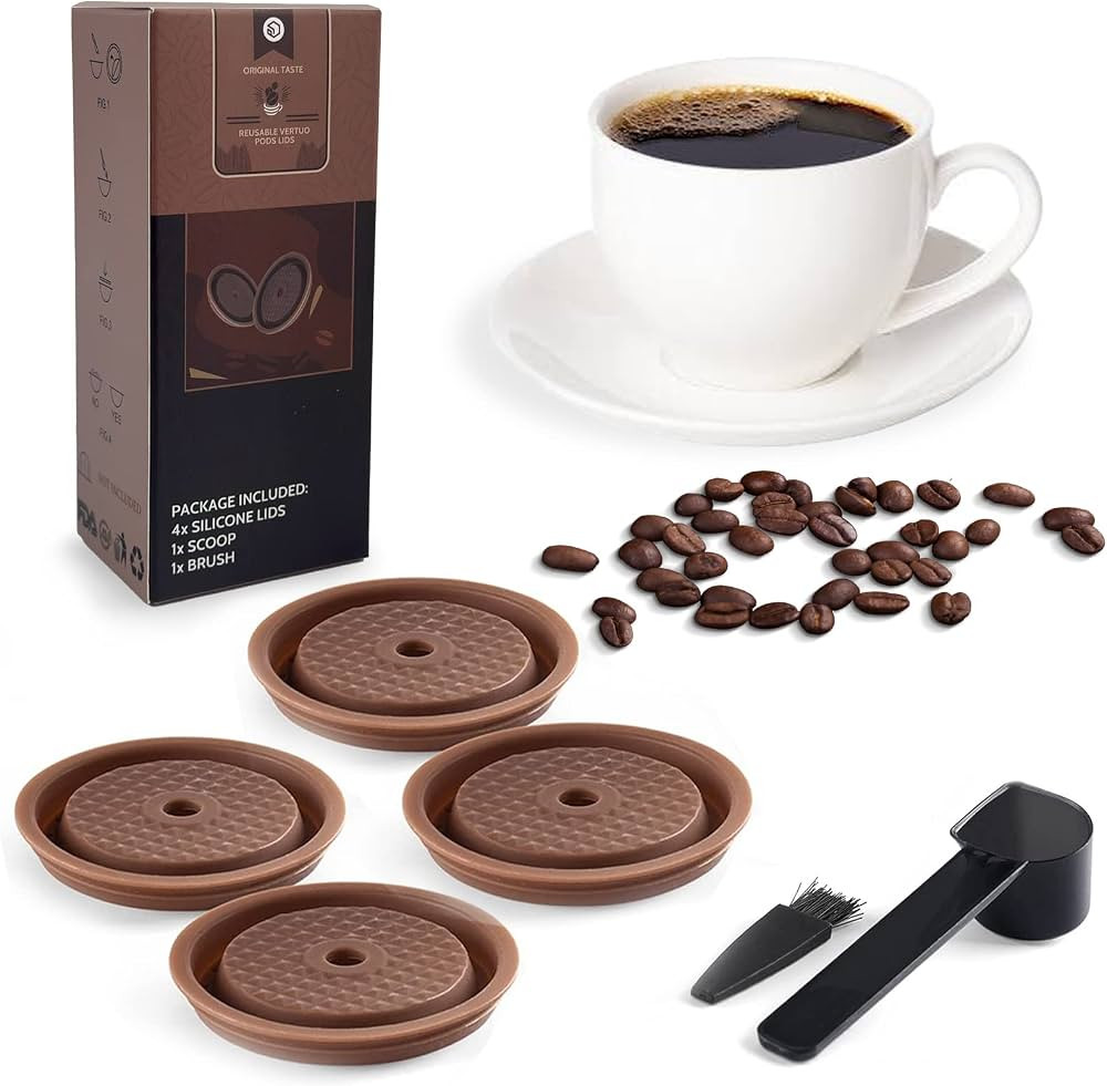 Reusable Coffee Capsule Lids for Original Nespresso Vertuoline Pods, Food Grade Silicone Caps for... | Amazon (US)