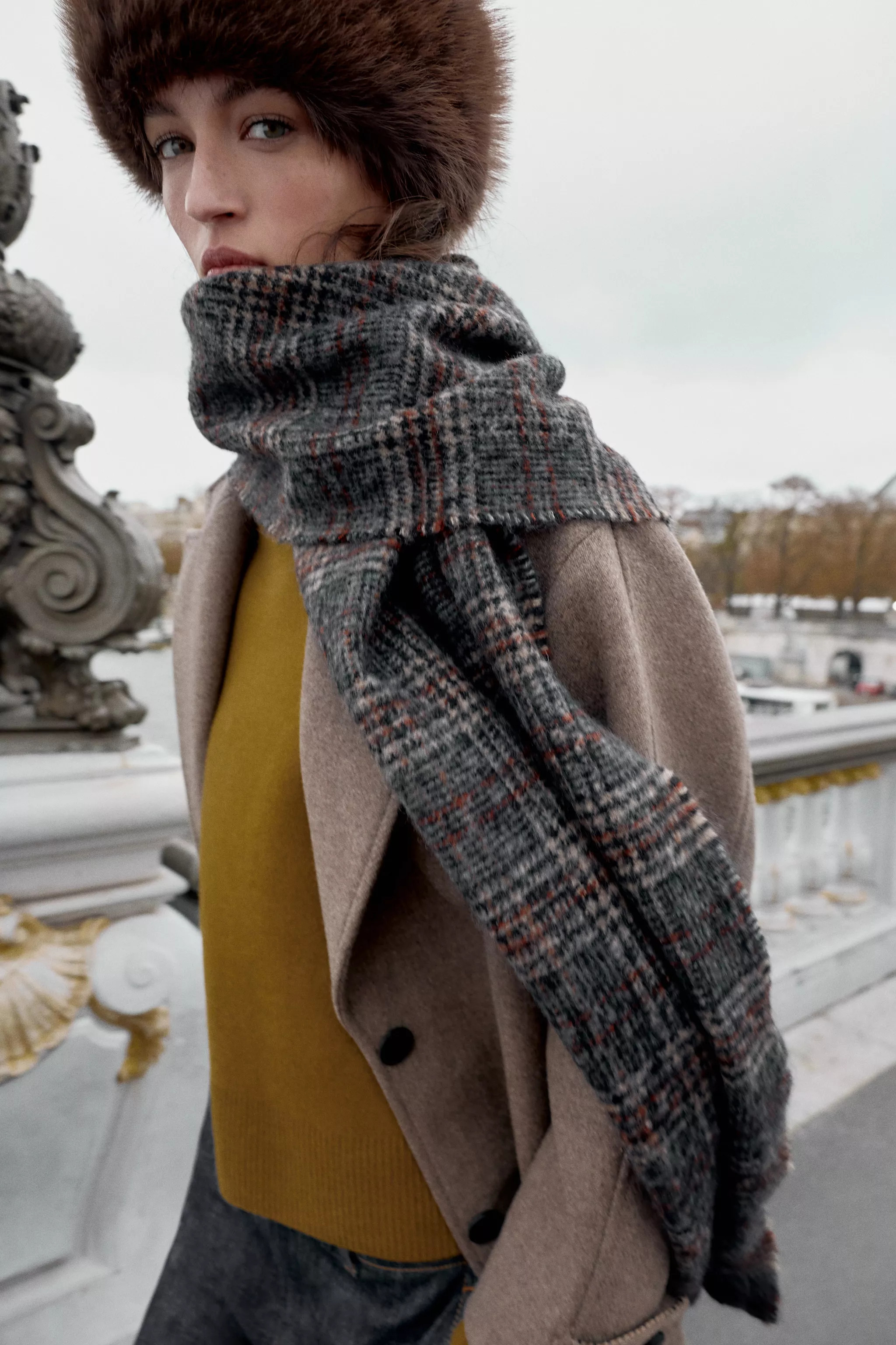 PLAID WOOL SCARF | Zara US