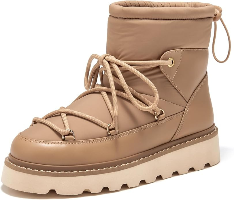 BEAU TODAY Snow Boots for Women, Platform Anti-Slip Winter Ankle Booties,Comfort Wool Round Toe W... | Amazon (US)