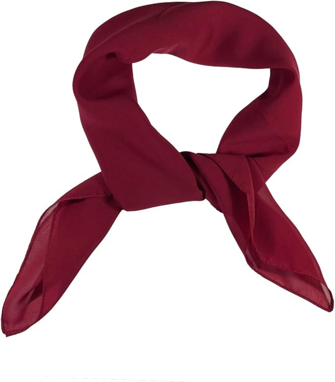 WESTEND CHOICE Square Chiffon Scarves Women Plain Neck Scarf 50s Retro lightweight Bandana Wrap S... | Amazon (UK)
