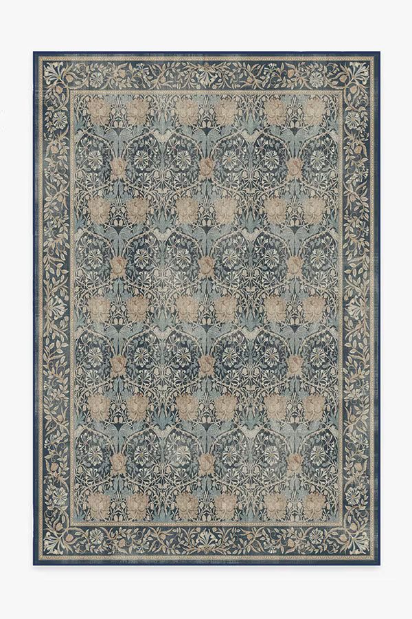 Morris & Co. Honeysuckle & Tulip Indigo Rug | Ruggable