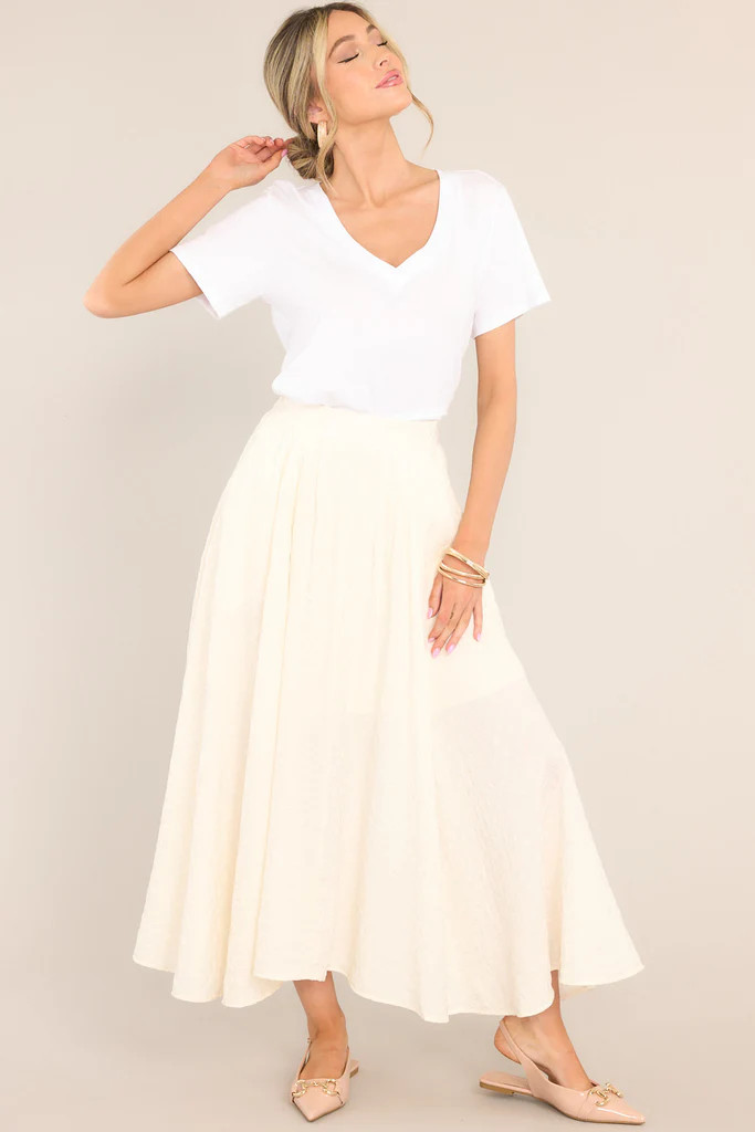 What Makes Life Great Ivory Maxi Skirt | Red Dress