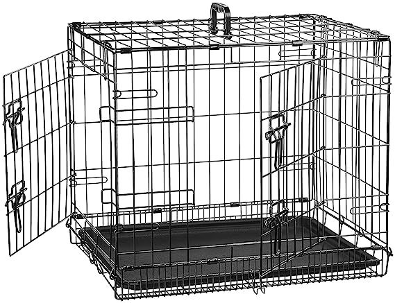 AmazonBasics Single Door & Double Door Folding Metal Dog Crate | Amazon (US)