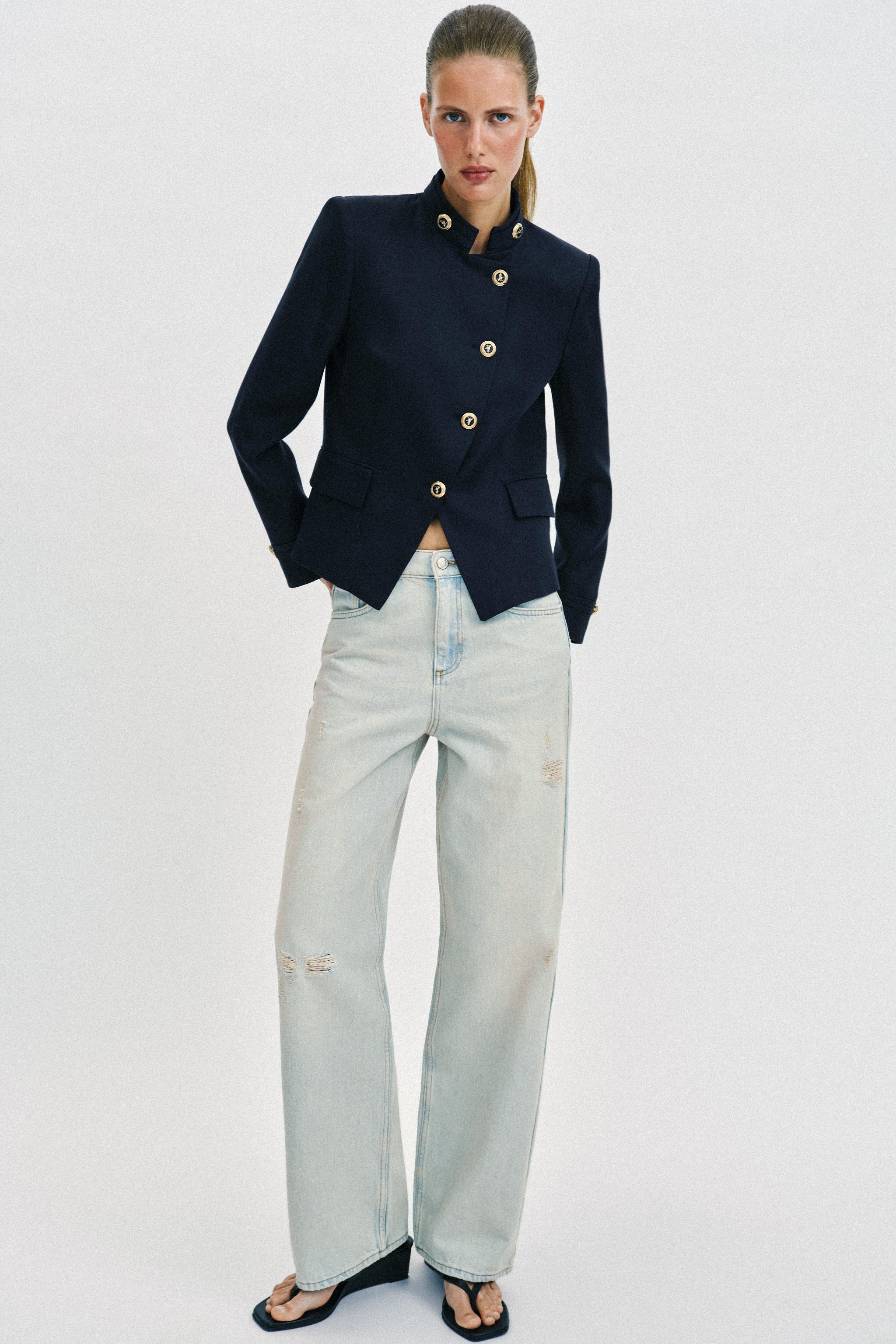 TAILORED BLAZER WITH GOLDEN BUTTON | Zara UK