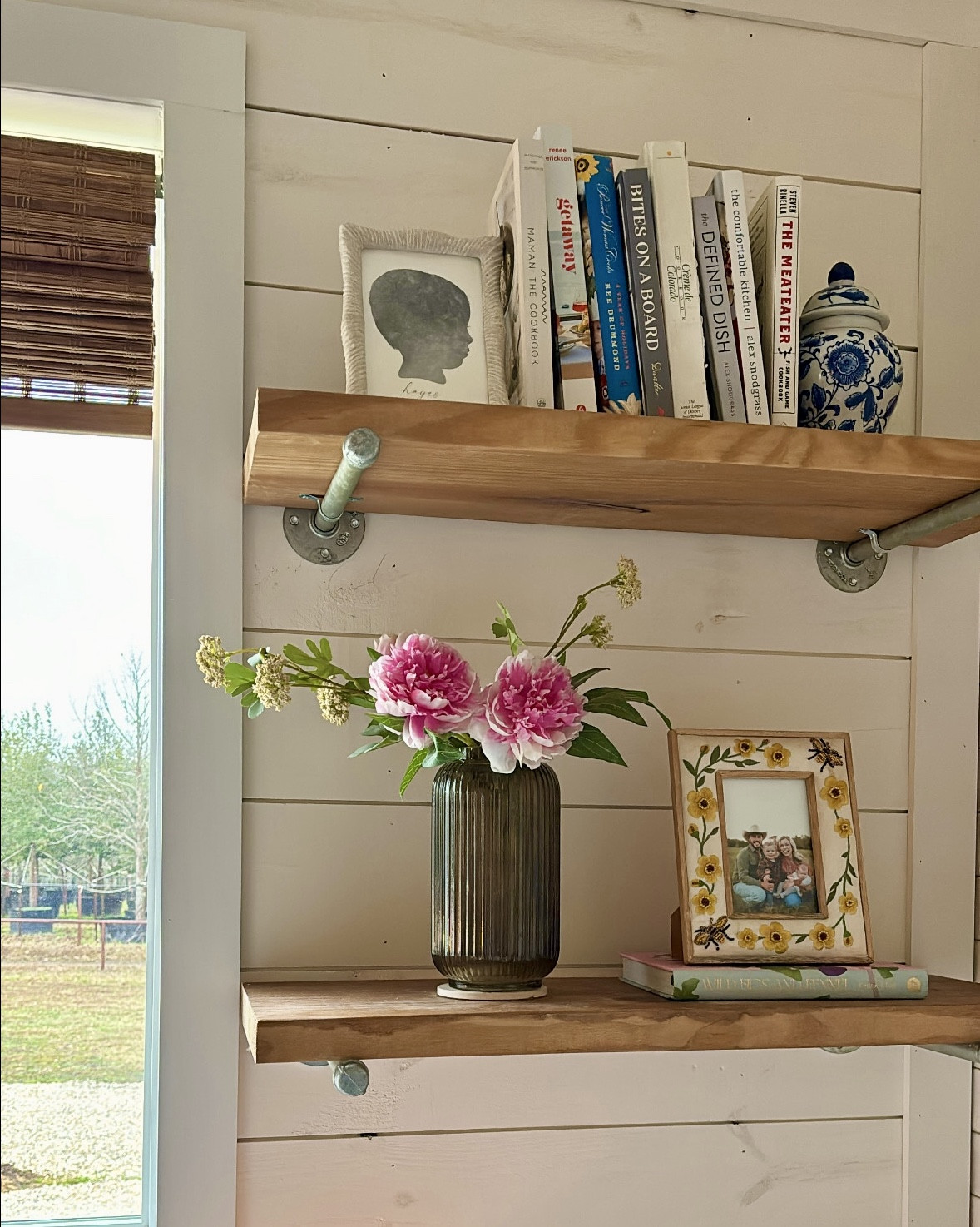 Had my shelves in the background the other day and received some questions on styling pieces!

I’m constantly playing with my shelves and moving things around, but I primarily use the following:
-Cookbooks
-My children’s silhouettes done by my friend Kaitlyn Bullard of The Big & Bright
-Faux florals and greenery

And then I add little pieces with candles, ginger jars, trinkets, little things I find or have on hand. I try to do a variety of height, texture and color, especially against white walls!

Most of my decor pieces are old and not in stock anymore but I tried to find similar options. Books are all the ones I have and on the shelves!

#LTKHome #LTKFindsUnder100 #LTKFindsUnder50
