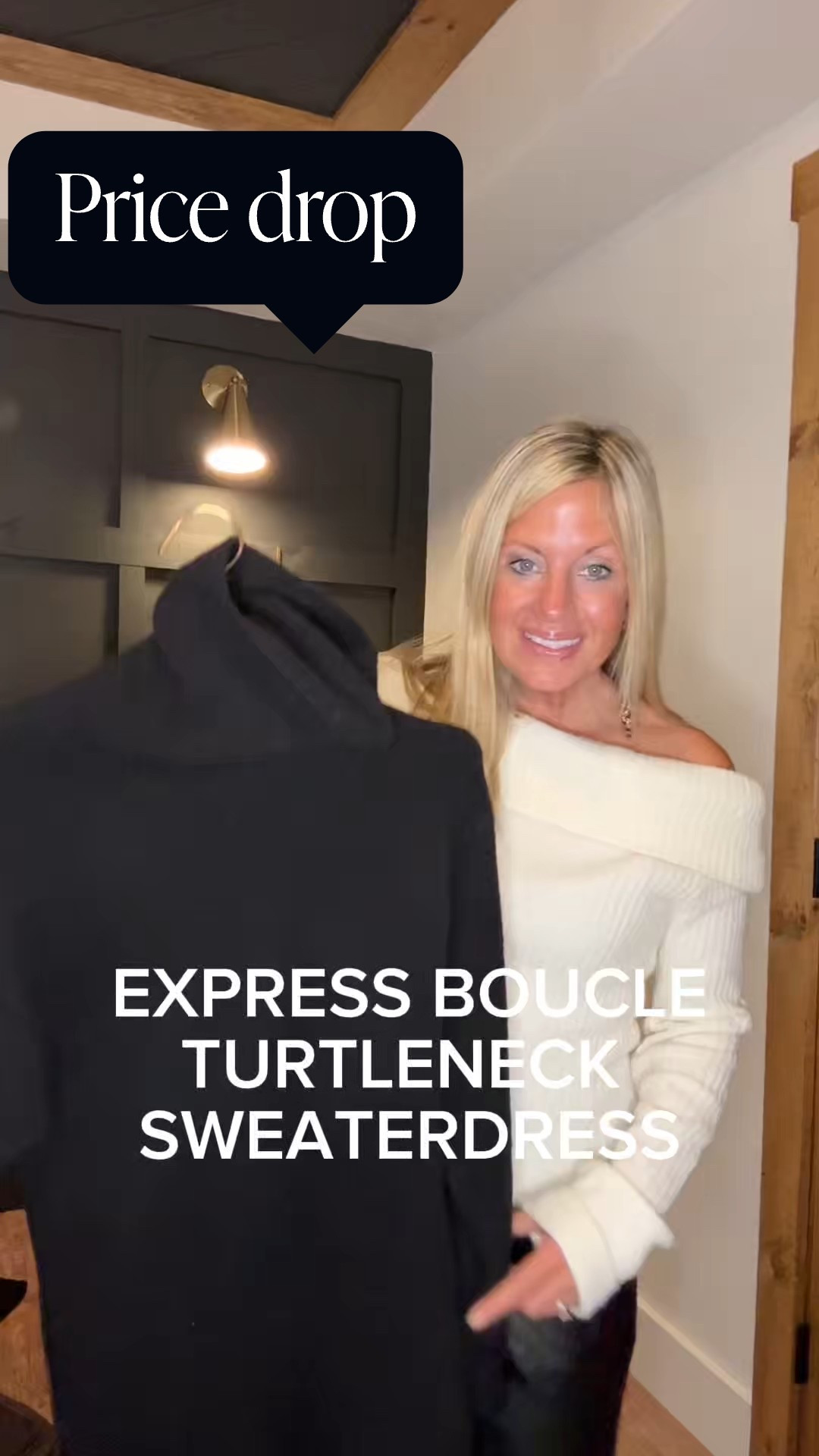 Winter Must have-  this Express Boucle turtleneck long sleeve dress is a closet staple for winter.  It’s currently on deal over 1/2 off.  Fit is TTS XS shown.   @Expressfashion#ad#sweaterdress#winterfashion

#LTKFindsUnder50 #LTKSaleAlert #LTKOver40
