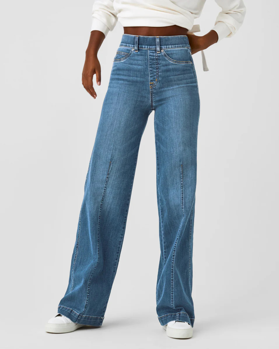 SPANXshape™ EveryWear Seamed-Front Wide Leg Jeans, Vintage Indigo | Spanx