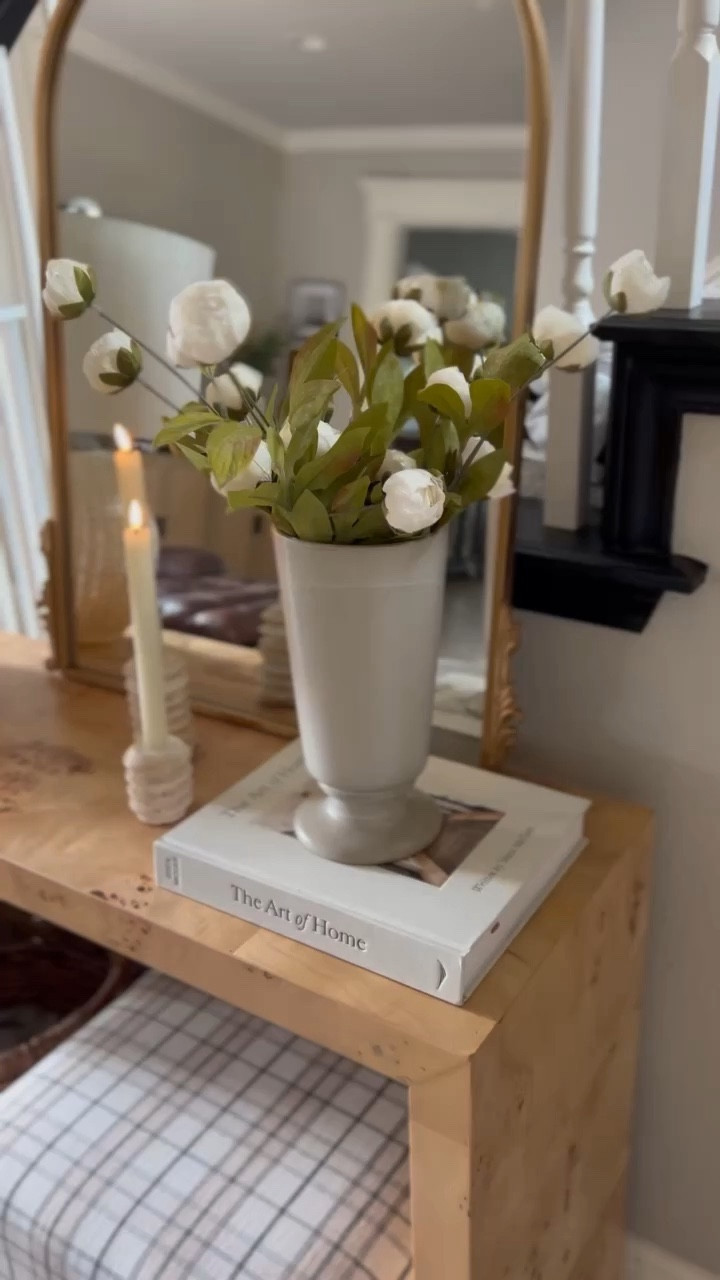 Spring console refresh! 🩶 

Wanted to give this table a little refresh and went with a more elegant look using these beautiful travertine taper candle holders and gorgeous peonies stems. The lamp is old from Hobby Lobby but I linked some similar ones for you!

*I used 4 stems in this vase 

Target console table, target furniture, ottoman, studio McGee, threshold, spring decor, Amazon home, Amazon finds, 


#LTKfindsunder50 #LTKstyletip #LTKhome