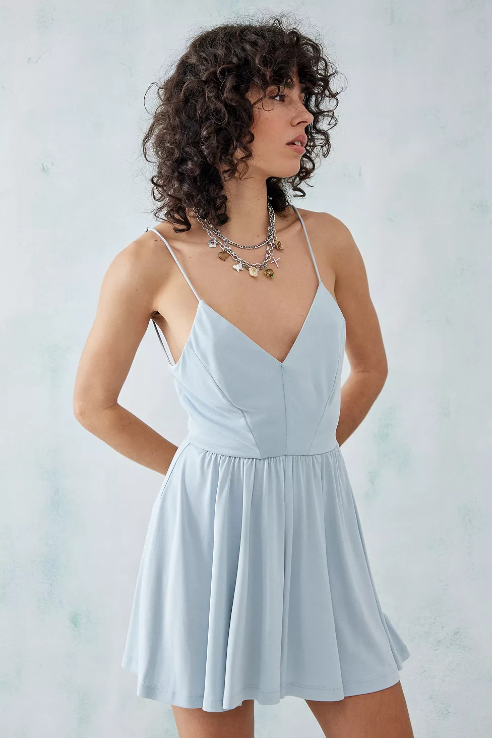 UO Vanessa Cupro Playsuit | Urban Outfitters (EU)