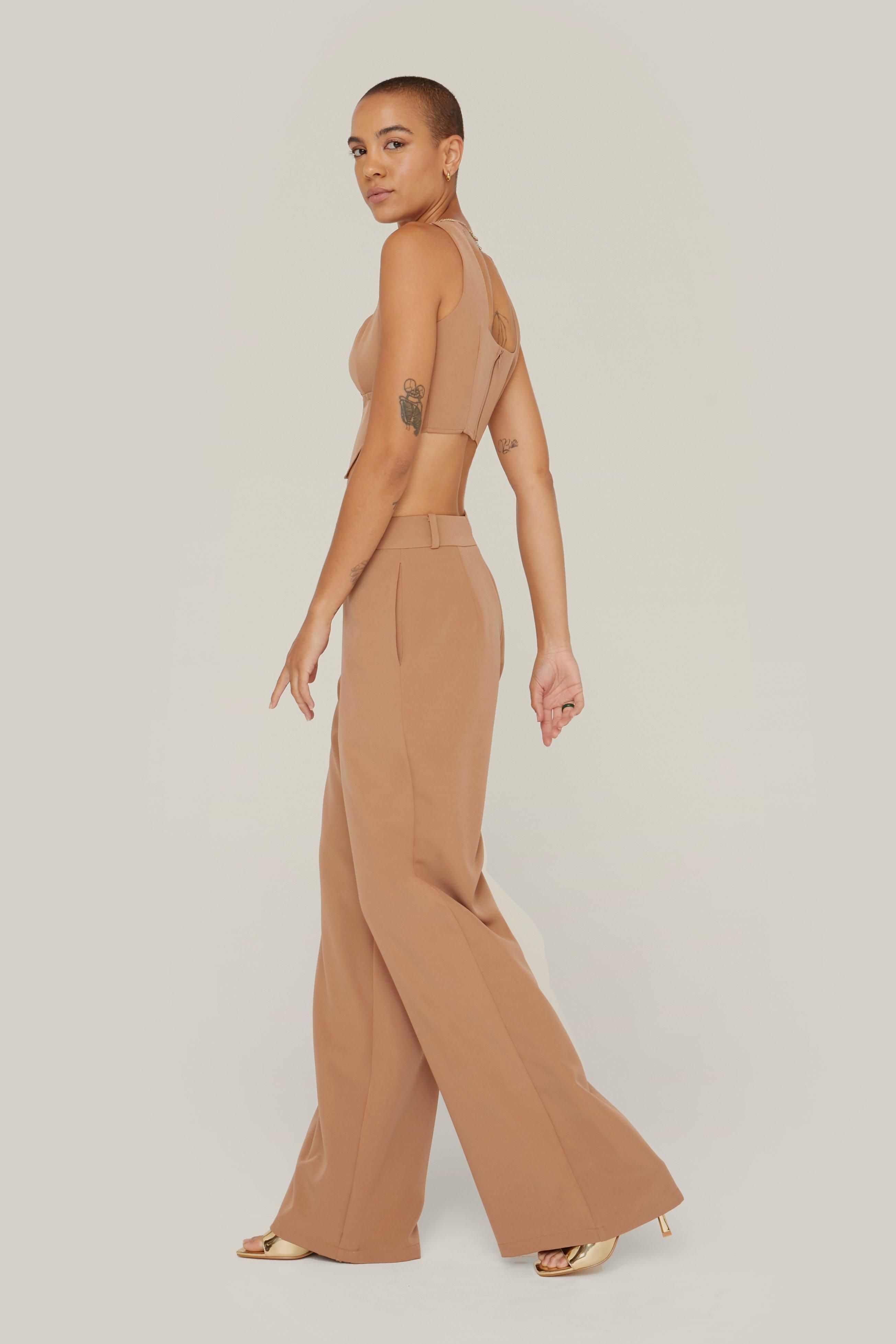 Tailored Pleat Front Wide Leg Suit Trousers | Nasty Gal (US)