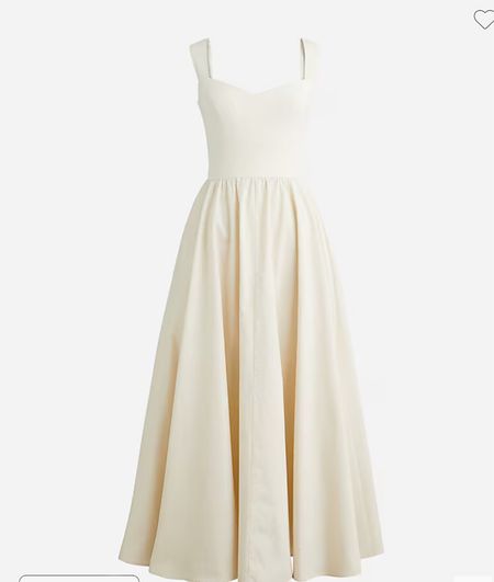 J.Crew Best Seller Sweetheart tank dress with poplin skirt. Also available in black.
#whitedress

#LTKFindsUnder100
