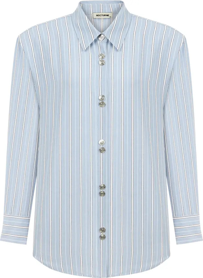 Striped Shirt with Shoulder Pad | Nordstrom