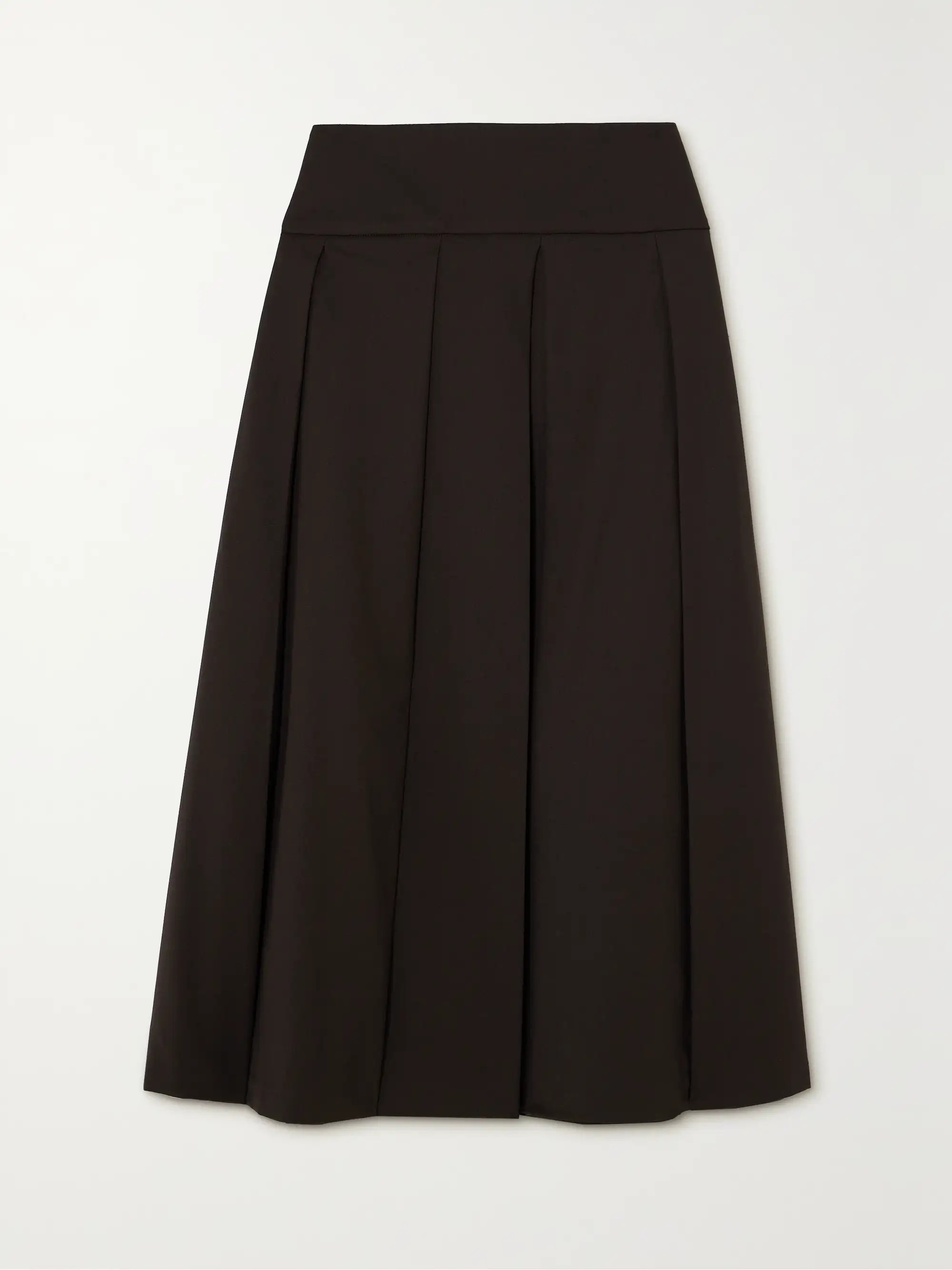 Pleated stretch-wool twill midi skirt | NET-A-PORTER (US)