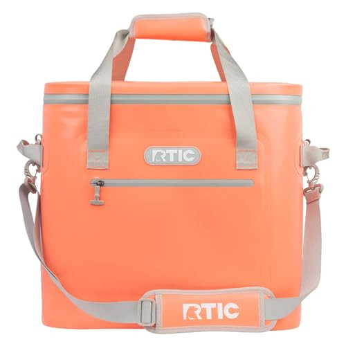 RTIC Soft Cooler 40 Can, Insulated Bag Portable Ice Chest Box for Lunch, Beach, Drink, Beverage, Travel, Camping, Picnic, Car, Trips, Floating Cooler Leak-Proof with Zipper, Coral | Amazon (US)