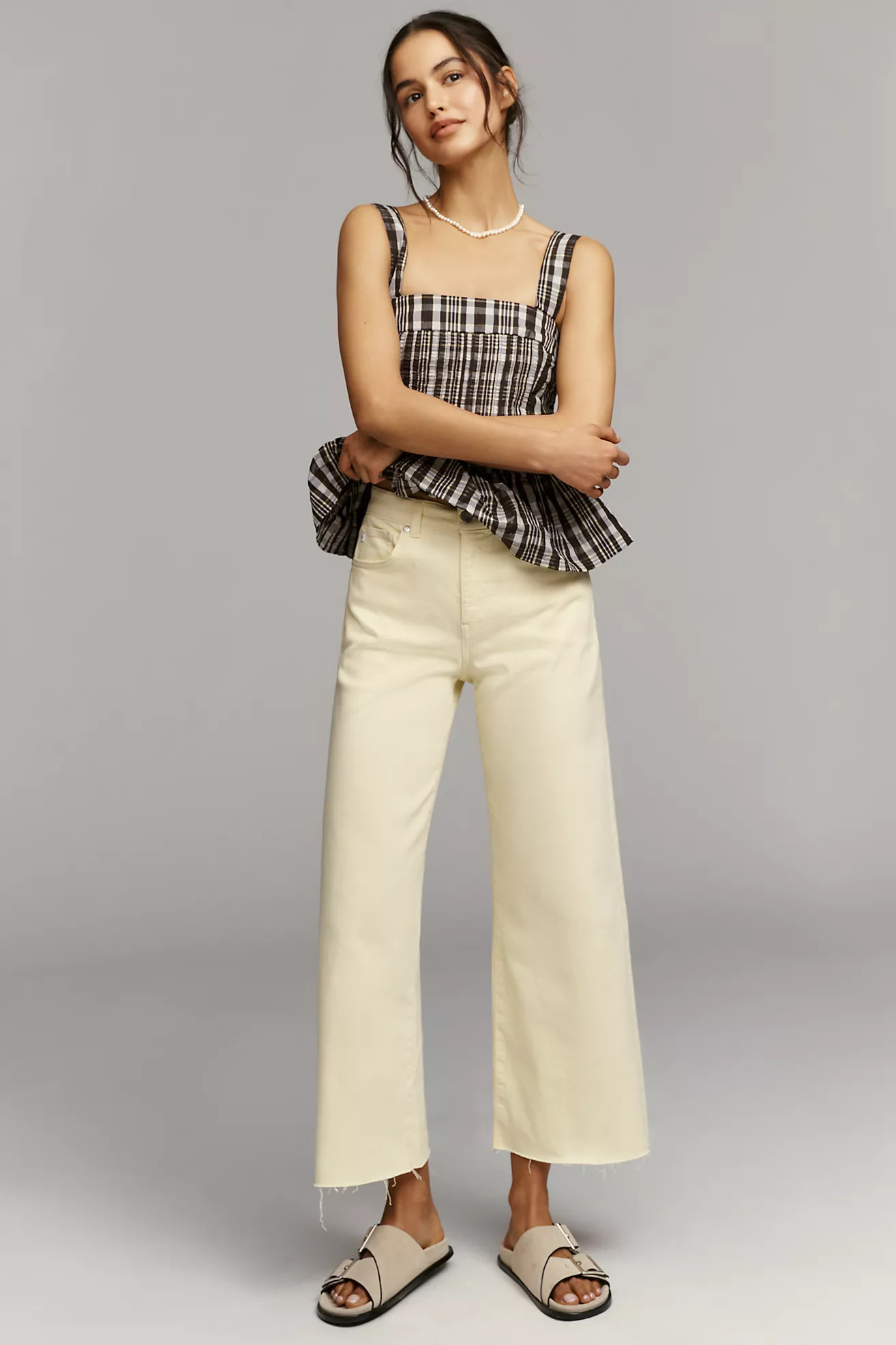 AG Saige High-Rise Crop Wide Leg Jeans | Anthropologie (US)
