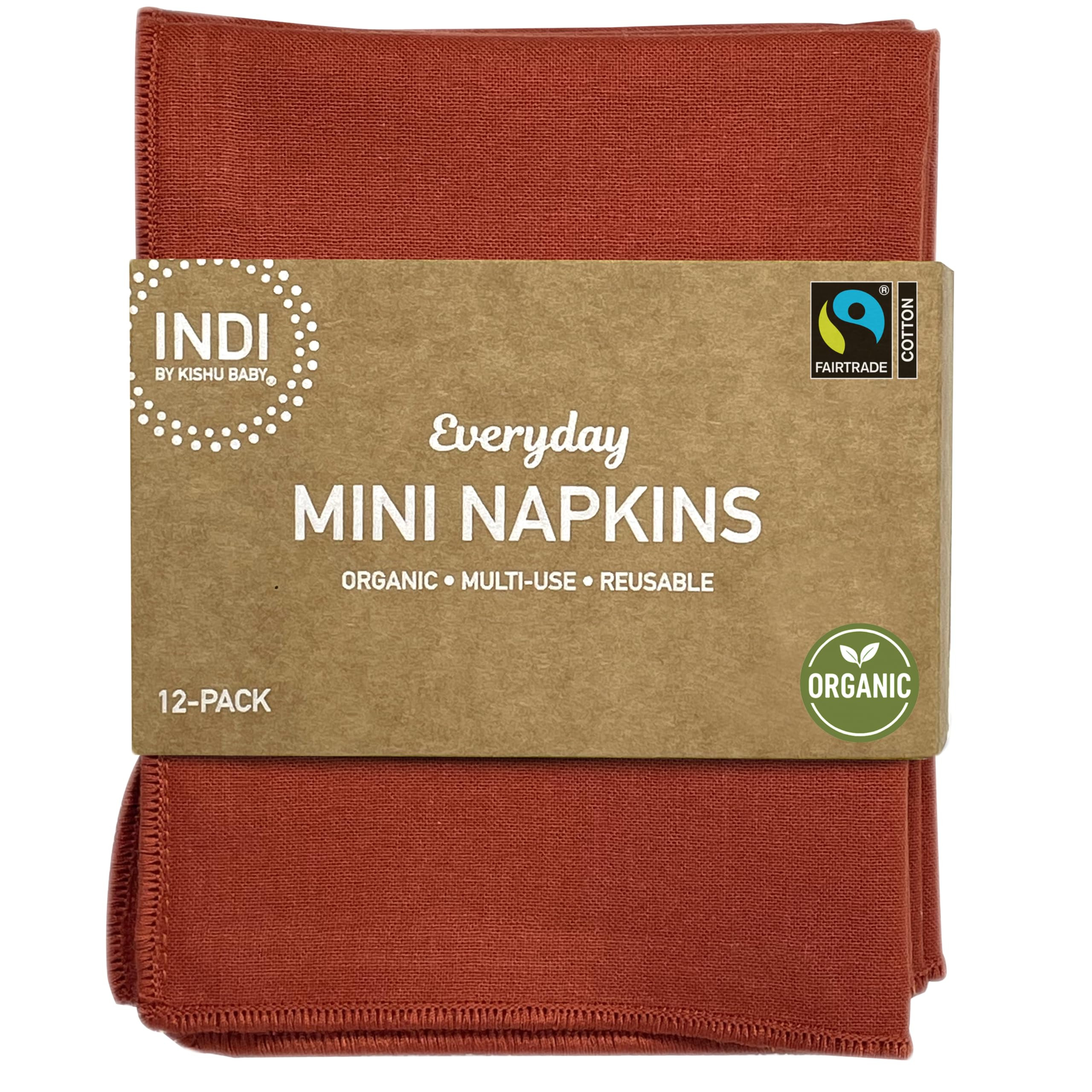Everyday Mini Napkins | Set of 12 Fairtrade Organic Cotton, Reusable, Eco-Friendly Cloth Napkins ... | Amazon (US)
