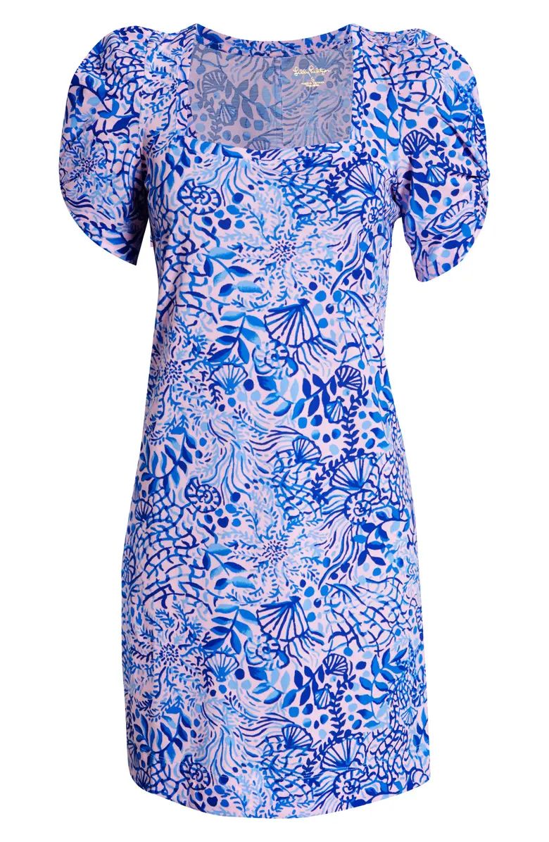 Hayden Ocean Print Puff Sleeve Cotton Dress | Nordstrom