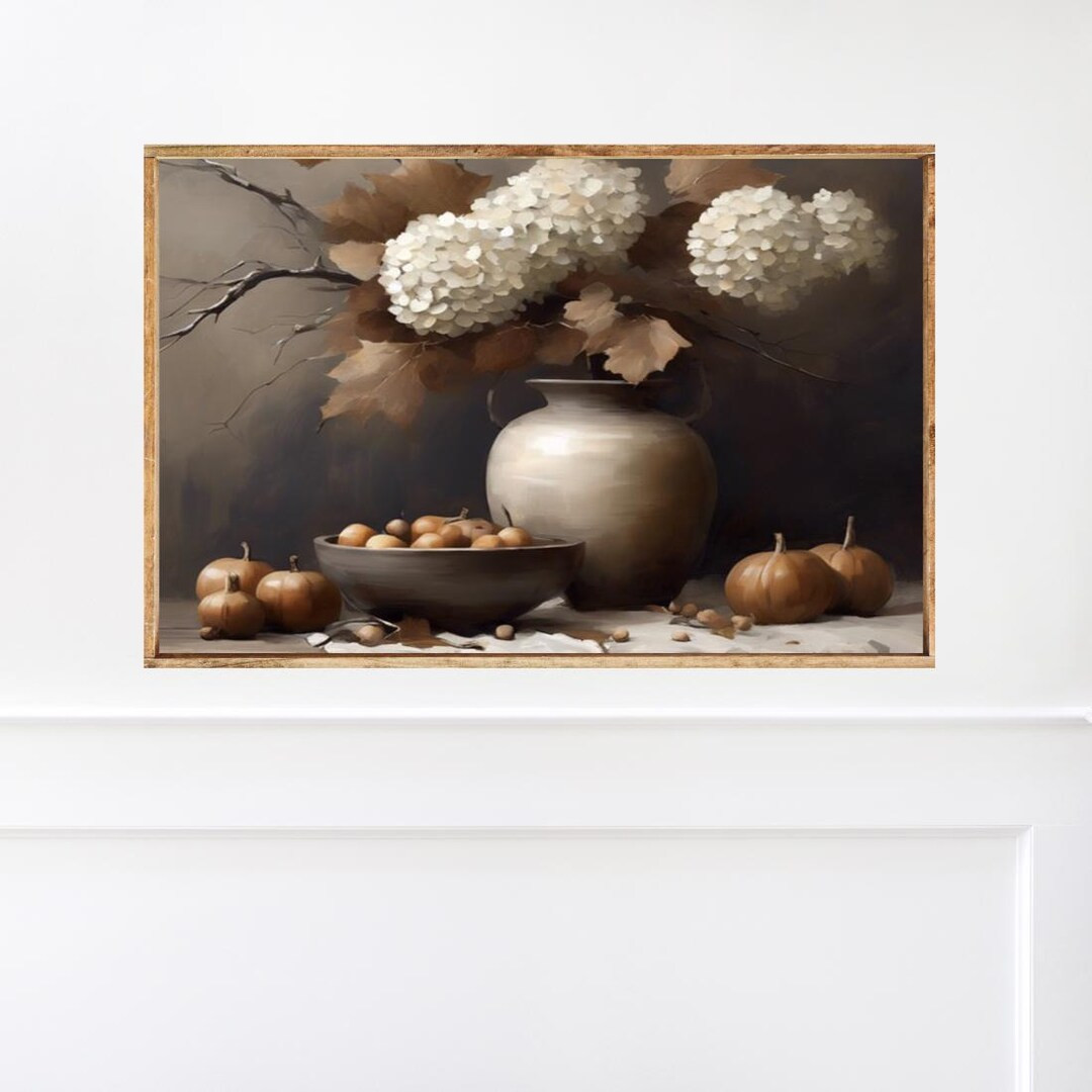 Autumn Florals With Pumpkins Canvas Printed Sign - Etsy | Etsy (US)