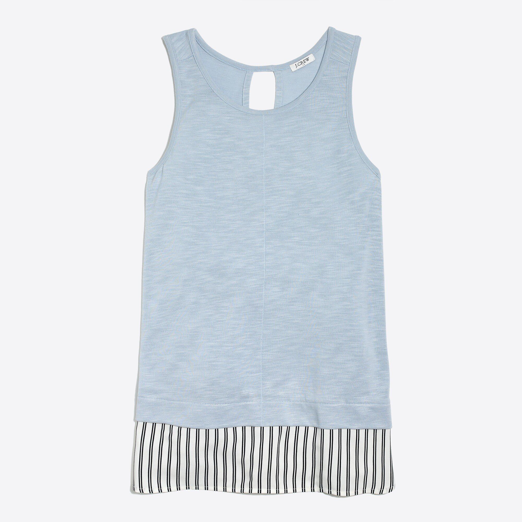 Drapey tank top with patterned silky hem | J.Crew Factory