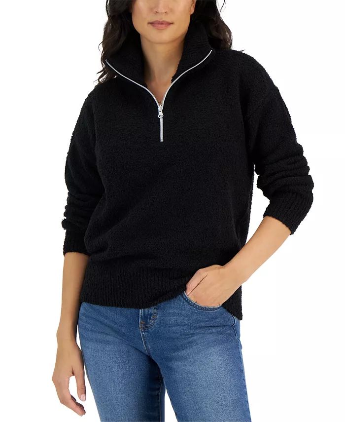 Women's Mock-Neck Quarter-Zip Sweater, Created for Macy's | Macys (US)