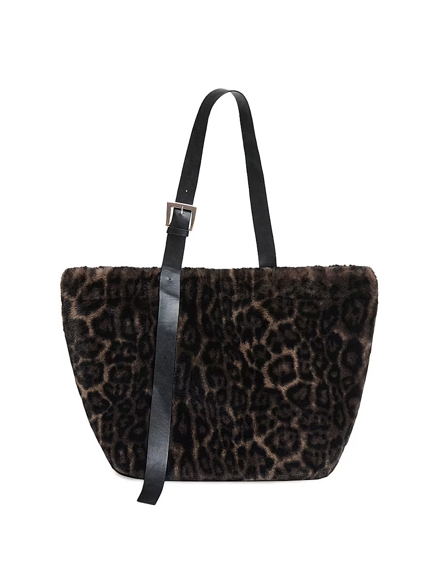 Women's Esti Leopard-Print Faux-Fur Tote Bag - Dark Leopard | Saks Fifth Avenue
