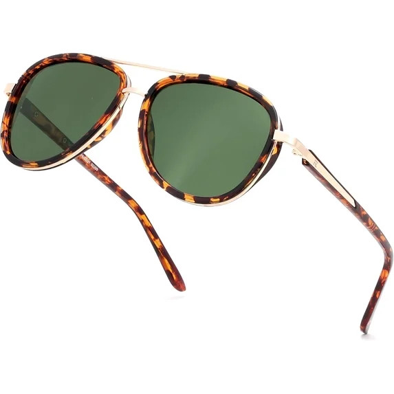 FEISEDY Retro Polarized Aviator Sunglasses for Women Men Vintage Square Sunglass With Classic Sty... | Walmart (US)