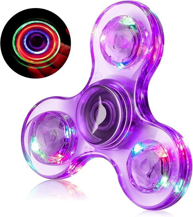 WELLVO 1Pcs LED Fidget Spinner for Kids Adults, Light up Sensory Fidget Toys for Kids 4-8 8-12 An... | Amazon (US)