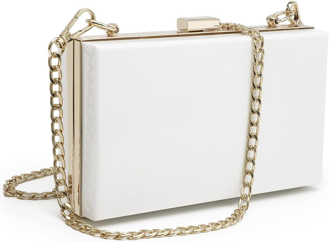 SharPlus Women Cute Acrylic Box Clutch Purse Handbag Shoulder CrossBody Evening Bag for Prom Wedd... | Amazon (US)
