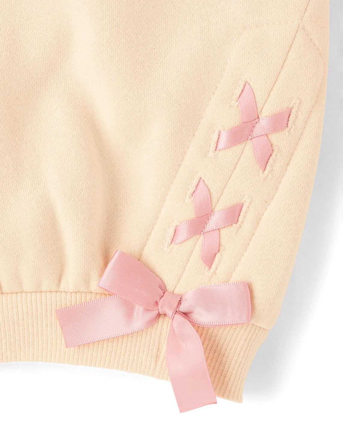 Toddler Girls Lace Up Premium Fleece Sweatshirt - tan | The Children's Place
