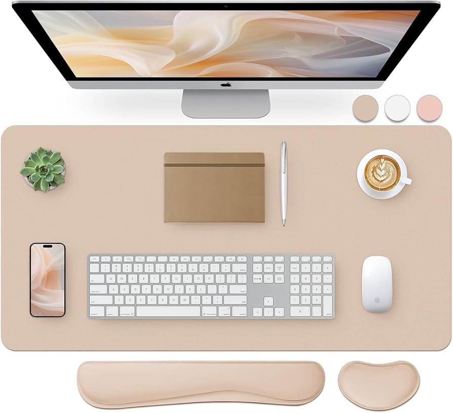 Bloss Leather Desk Pad and Keyboard Wrist Rest, Large Mouse Pad + Keyboard Pad+Mouse Wrist Suppor... | Amazon (US)