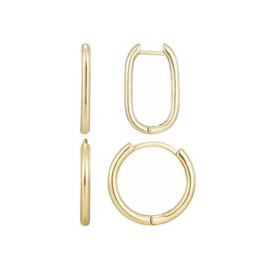 Adornia 14k Gold Plated Hoop Set | Target