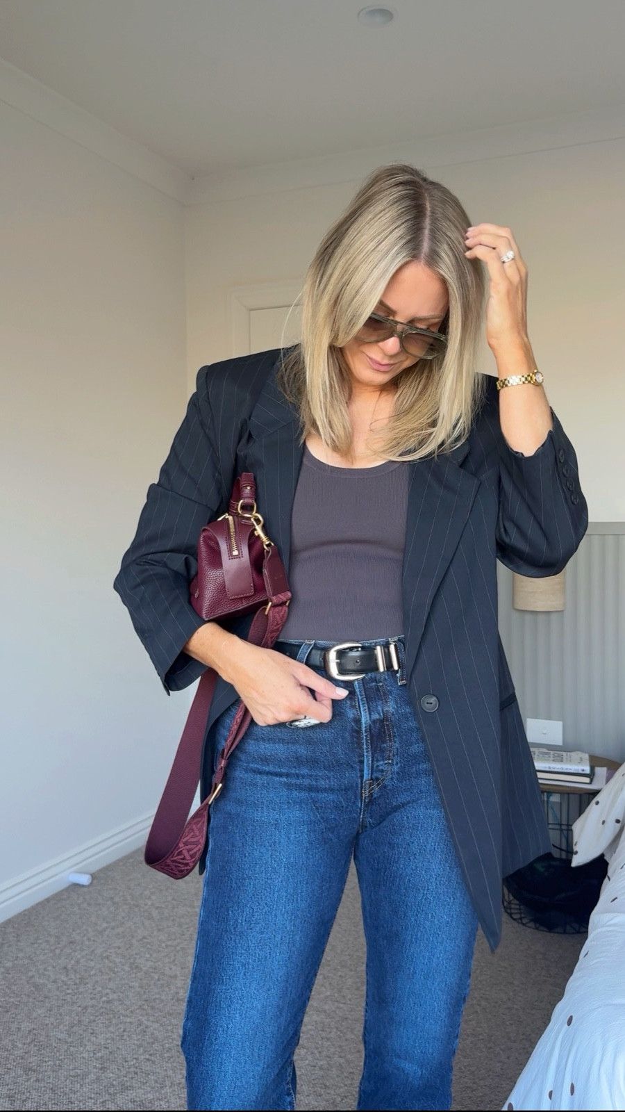 Jeans that make your butt look good, slim leg edition! I’m in a 30/12 in the jeans, 10 in the blazer and small in the tank x

#LTKaustralia #LTKstyletip #LTKautumn