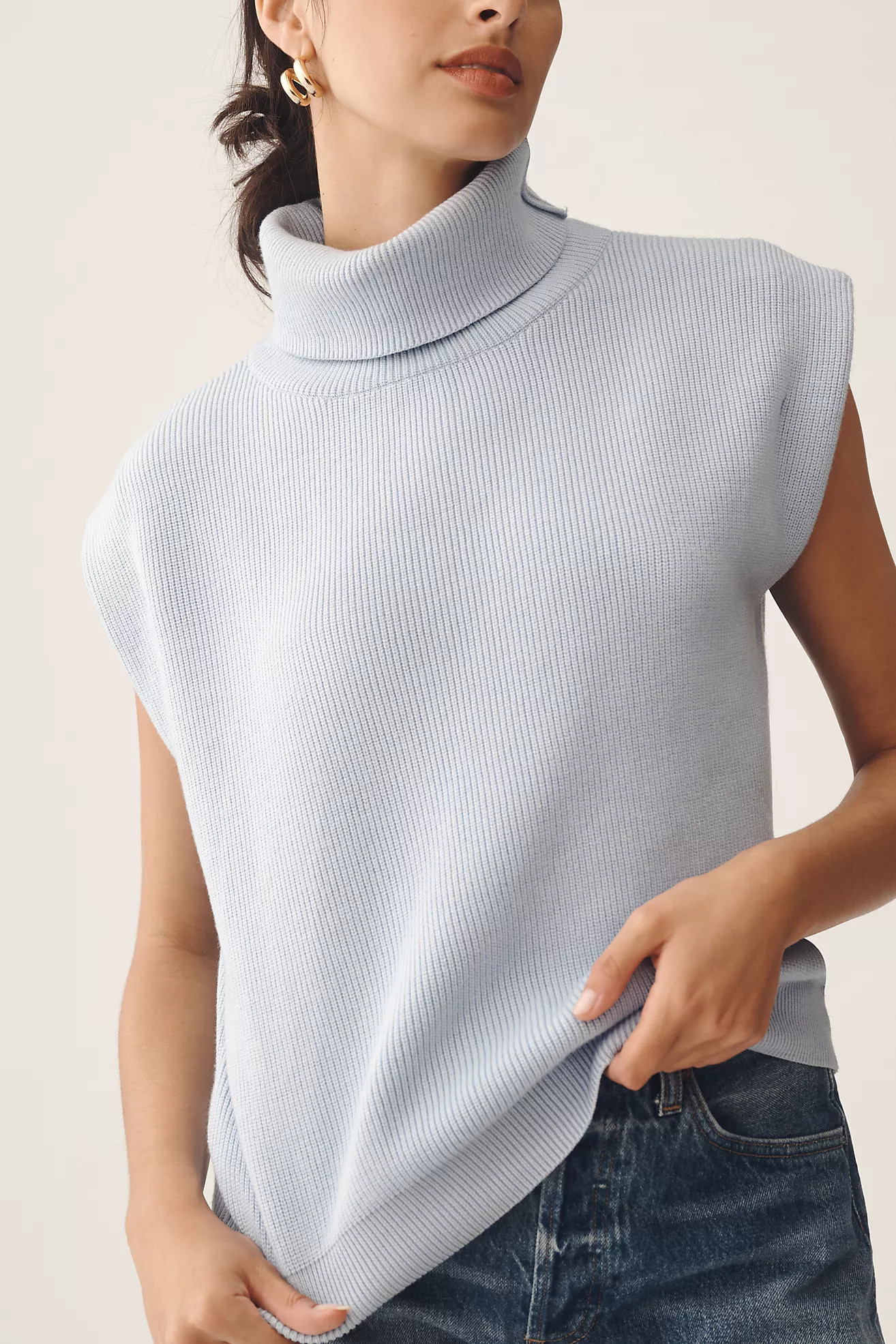 Maeve Mock-Neck Muscle Sweater Vest | Anthropologie (US)