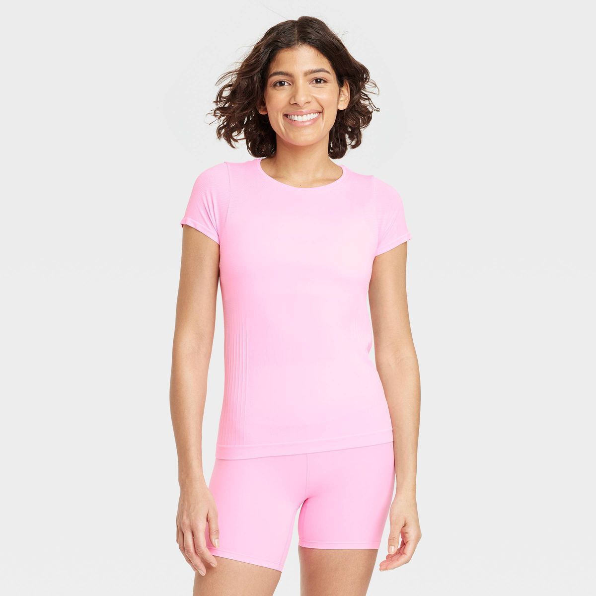 Women's Seamless Short Sleeve Shirt - All In Motion™ Pink M | Target