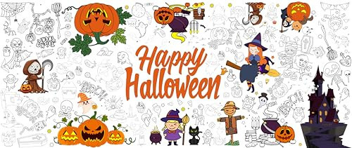 Tbsone Halloween Coloring Tablecloth Poster for Kids – 72 * 30 Inch Giant Coloring Table Cloth for Halloween Crafts Activities, Fun DIY Art Supplies for Parties & Family School Games | Amazon (US)