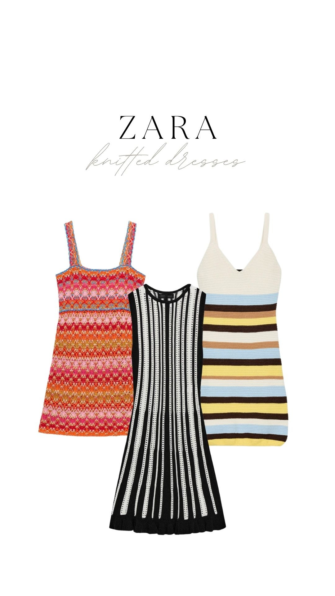 Zara Knitted Dresses for Holiday! ☀️

Knitted Mini Dress, Stripe Knit Dress, Colourful Knit Dress, Black And White Knit Dress, Summer Zara Dresses, Holiday Dinner Dress, Easy Throw On Dress, Zara Summer New In 

 #LTKuk #LTKspring #LTKsummer